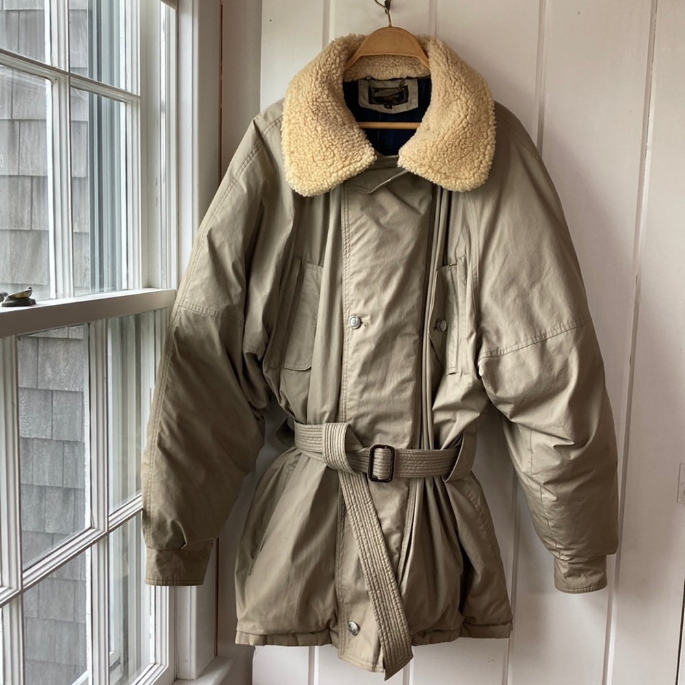 Aviator mens down vintage coat